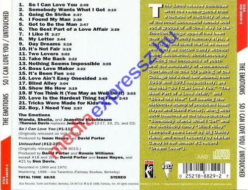  The Emotions ‎– So I Can Love You / Untouched 