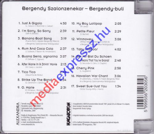 Bergendy Szalonzenekar - Bergendy Buli CD