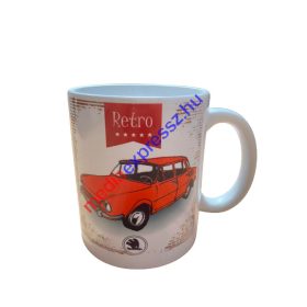 Retro autós (piros Skoda) bögre