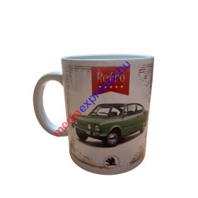 Retro autós (zöld Skoda) bögre