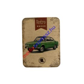 Retro autós (zöld Skoda) hűtőmágnes  