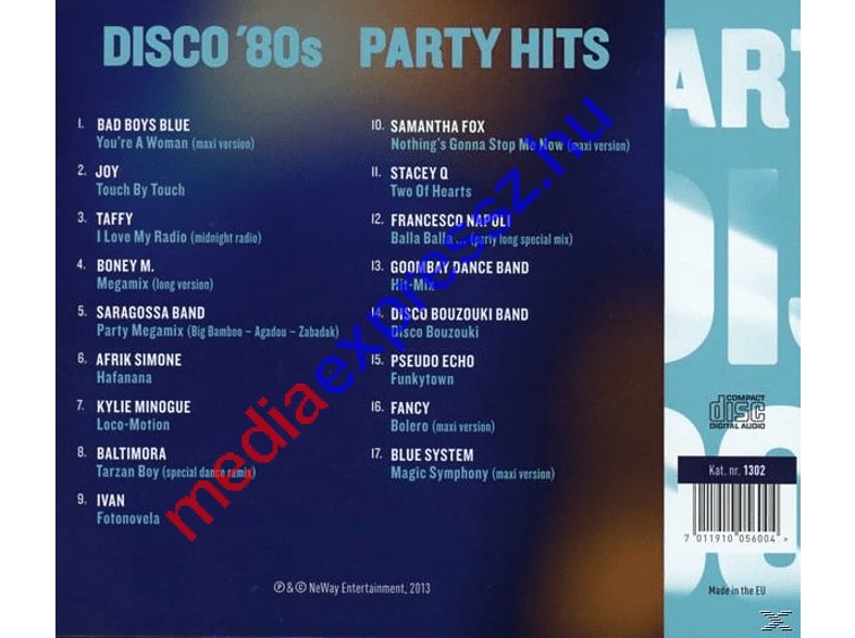 Disco 80s Party Hits CD 